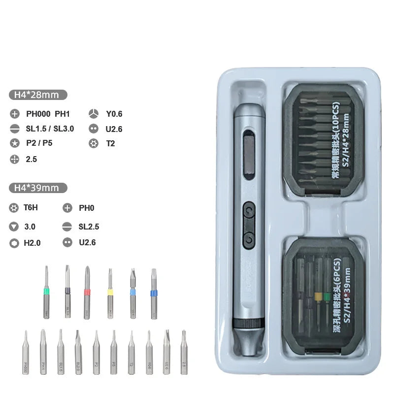 Rechargeable high-torque multi-function precision electric screwdriver set